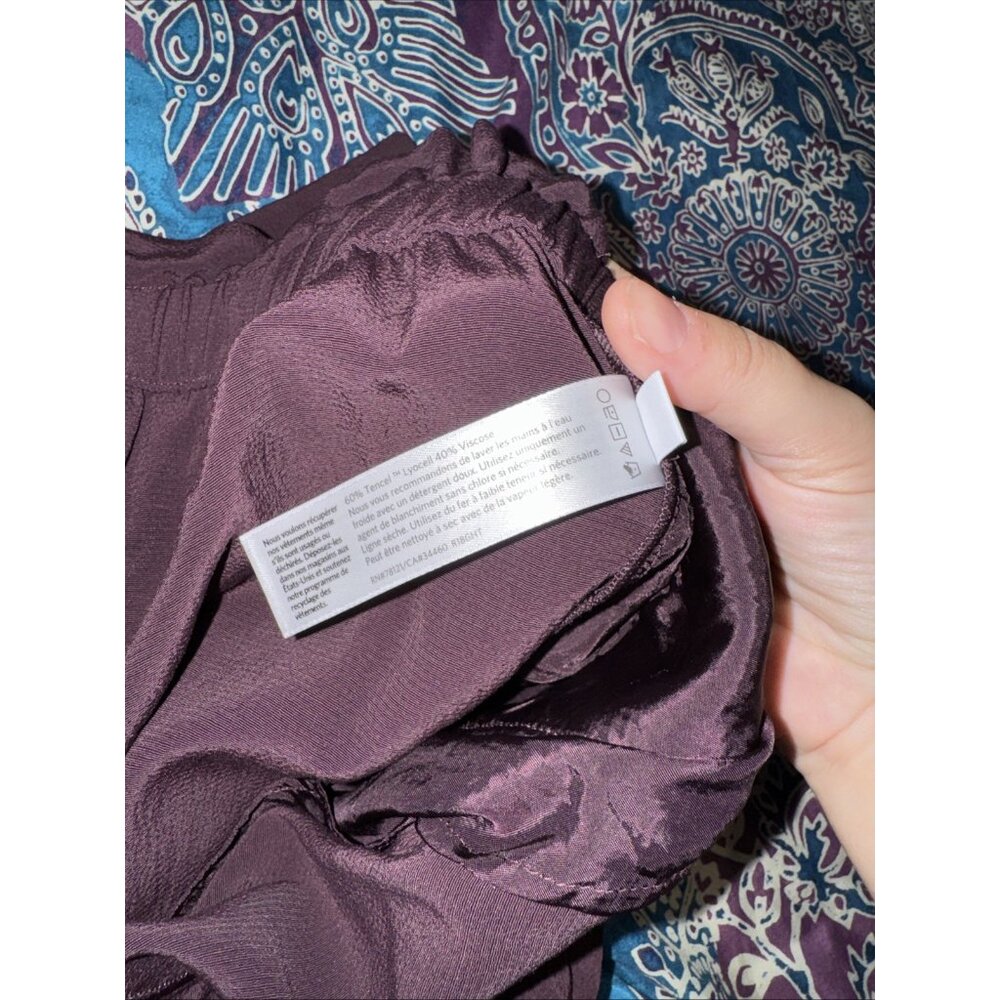 Eileen Fisher Casis Straight Pants Womens Small Purple Elastic Waist Ankle - Picture 11 of 11